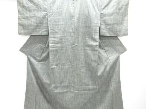 縞織り出し手織り紬着物